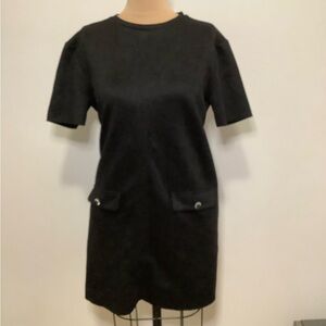 Zara Black Mini Dress with Short Sleeves